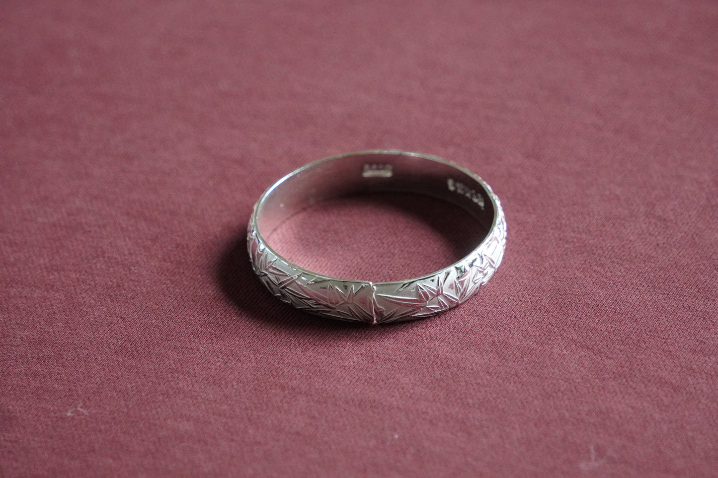 Bamboo Leaf Tibetan Silver Bangle