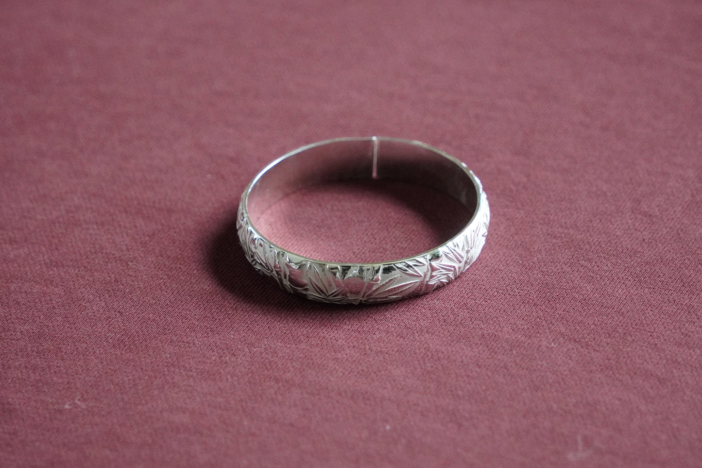 Bamboo Leaf Tibetan Silver Bangle
