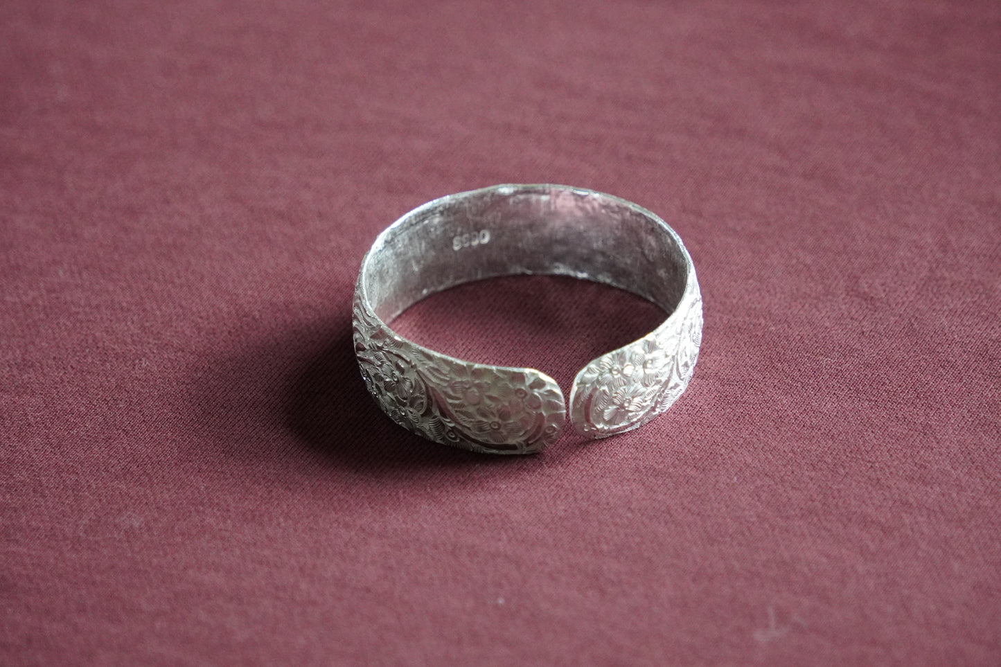 Flower Vine Symphony Tibetan Silver Bangle