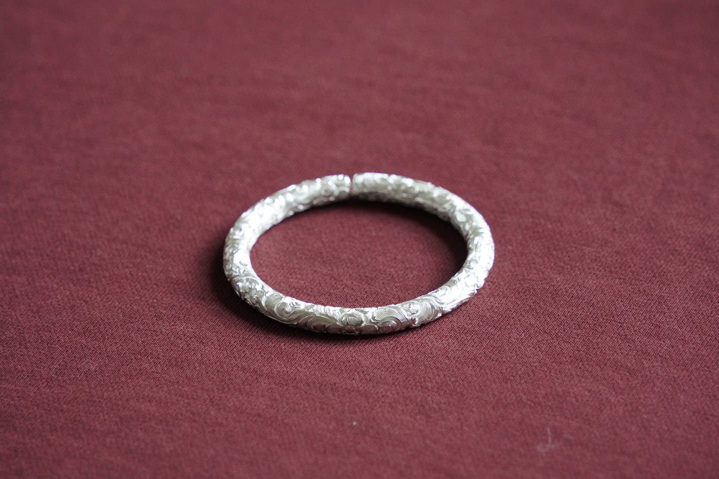 Cloud Swirl Tibetan Silver Bangle