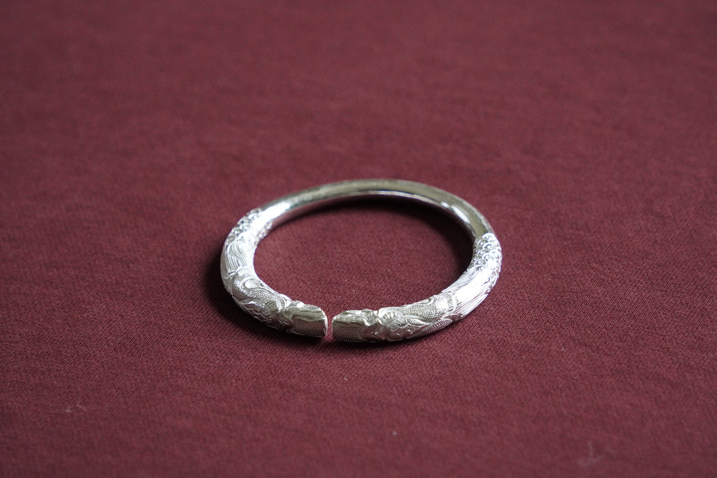 Dragon and Phoenix Tibetan Silver Bangle