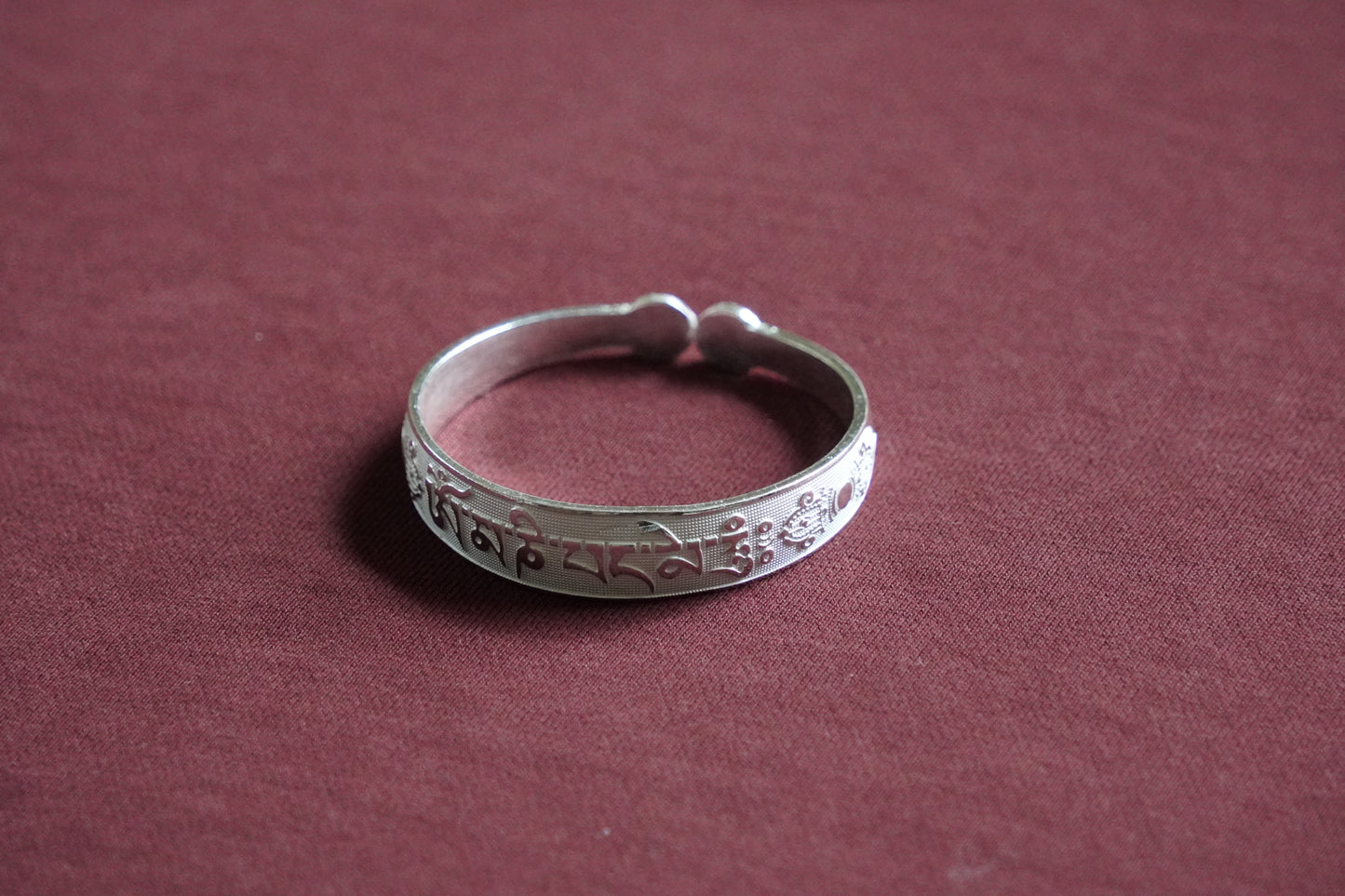 Blessings Tibetan Silver Mantra Cuff